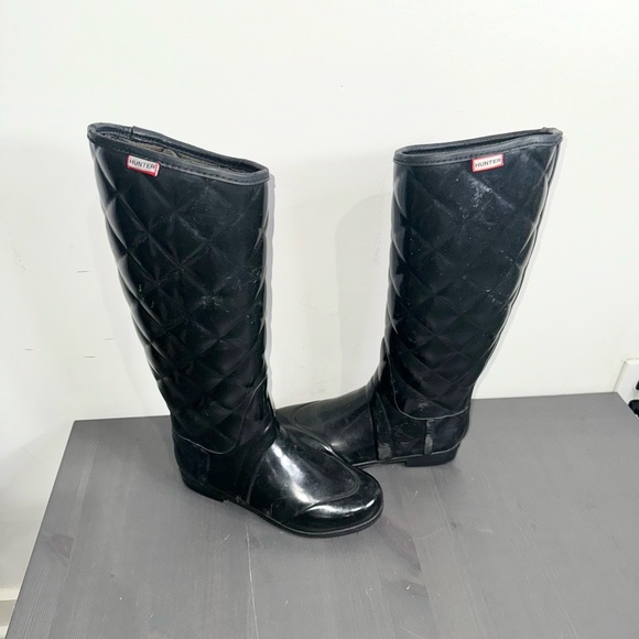 Hunter original refined high gloss quilted waterproof tall rainboots - Picture 6 of 11